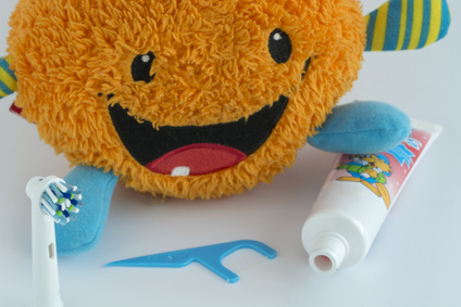 Plush toy with toothpaste